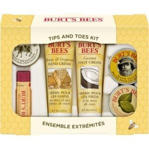 Burt’s Bees Tips and Toes Kit Holiday Gift Set, 6 Travel